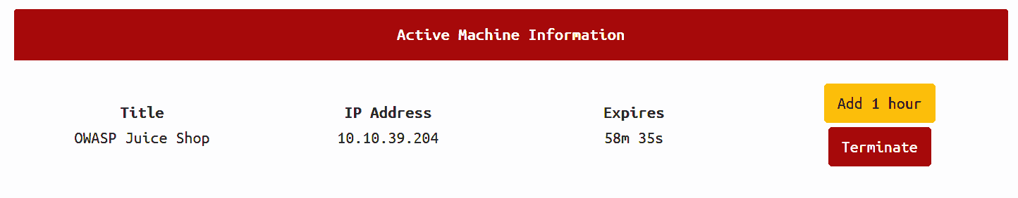 The 'Active Machine Information' panel